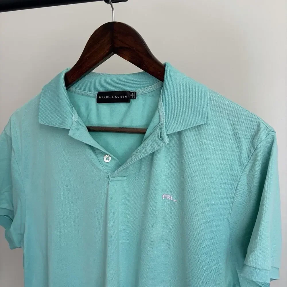 Ralph Lauren Black Label Preppy Golf Men’s M Blue Minimalist Polo Shirt